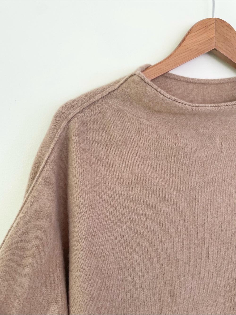 Anthropologie PILCRO Alani 100% Cashmere Mock Neck Sweater L Large Camel Tan - Picture 7 of 10